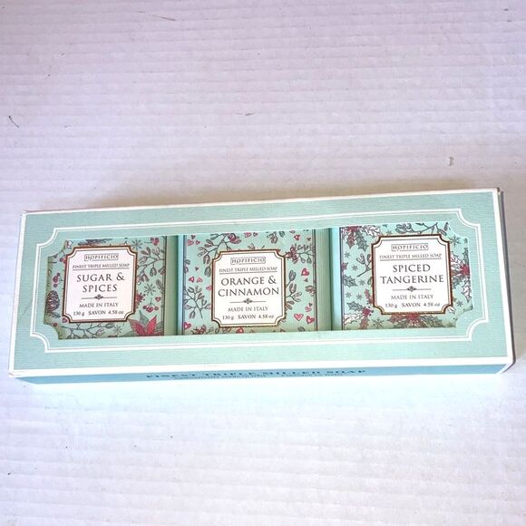 Triple Milled Luxury Bar Soap HOPIFICIO Made in Italy NEW Gift Set of 3 - Picture 6 of 11